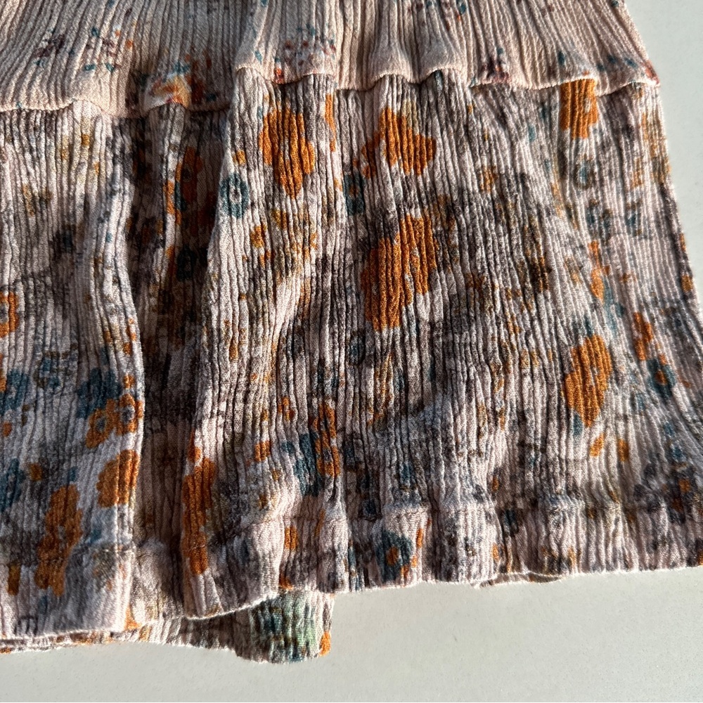 Mango Kids Floral Mixed-Print Plissé Tiered Dress - Picture 3 of 9